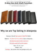 Rfid Aluminum Men Wallet Card Holders Purse Carbon Fiber Men Business Slim Thin Smart Wallet Credit Cardholder Case Note Holder