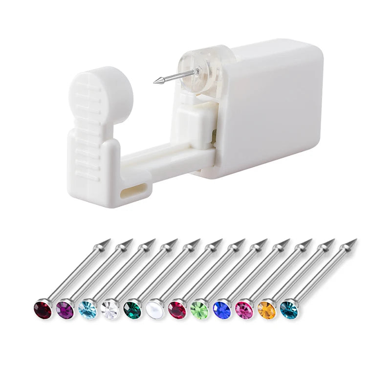 1 Unit Disposable Safe Sterile Piercing Unit For CZ Nose Studs Piercing Gun Piercer Tool Machine Kit Earring Stud Body Jewelry