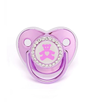 Luxury Newborn Baby Pacifier Crown Rhinestone Pacifier Infant Teether Silicone Soother Holder Dummy Baby Shower Gift 