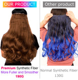 Extensões de cabelo ondulado com mola clip in 60 cm premium sintético resistente ao calor 190g