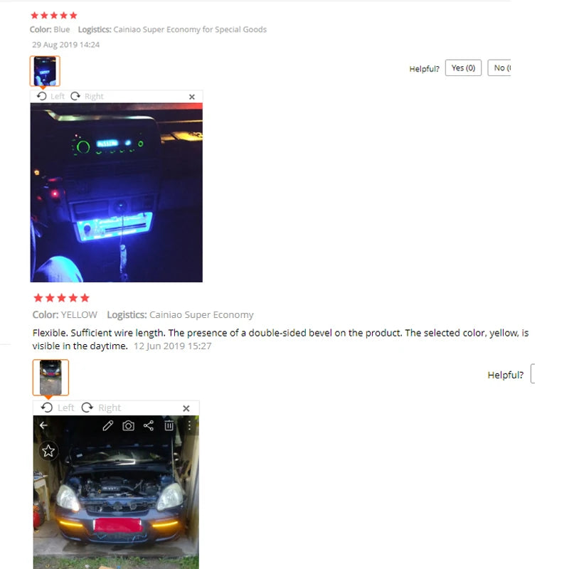 1/4/10 30CM LED Strip Lights Car Styling Decorative Ambient Light 15SMD Waterproof LED Flexible Atmosphere Light Red Yellow Bule