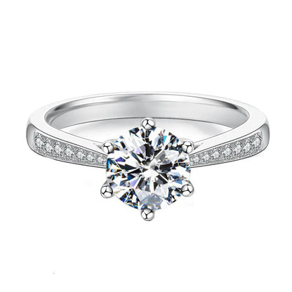 925 Sterling Silver Zircon Adjustable Women's Engagement Ring Wedding Fashion Jewelry Accessories