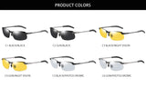 Fashion Half Frame Photochromic Sunglasses Men Women Classic Chamelon Polarized Sun Glasses Male Vintage Fishing Driving Shades
