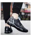 Men's Sports Shoes Leather Waterproof Running Sneakers Luxury Walking Gym Shoes Man Non-slip Training Sneakers Flat Shoes Tennis