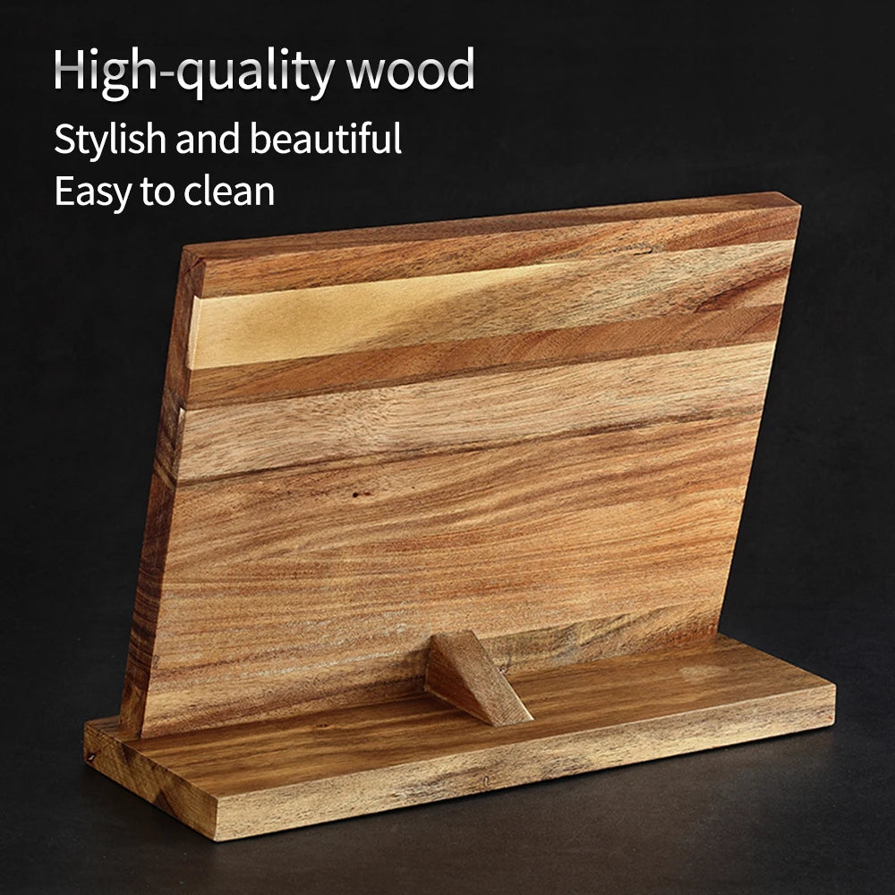 XINZUO Wood Knife Holder Stand For Knives Cutlery Organizer Magnetic Knife Holder Kitchen Storage Shelf Knife With Antiskid Foot