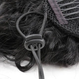 Extensões de rabo de cavalo cacheado longo 80cm aplique sintético com cordão e clip water wave