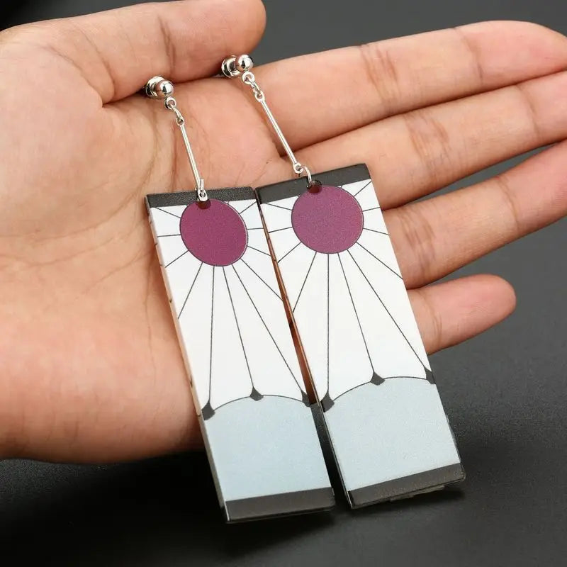 Brincos de gota anime acrílico demon slayer kimetsu no yaiba lâmina de fantasma brincos para mulheres homens tanjiro brincos
