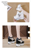 Fashion White Sneakers Women's High Platform Casual Shoes Height Increasing Leather Shoes 10 CM Thick Sole Trainers Tennis Sports