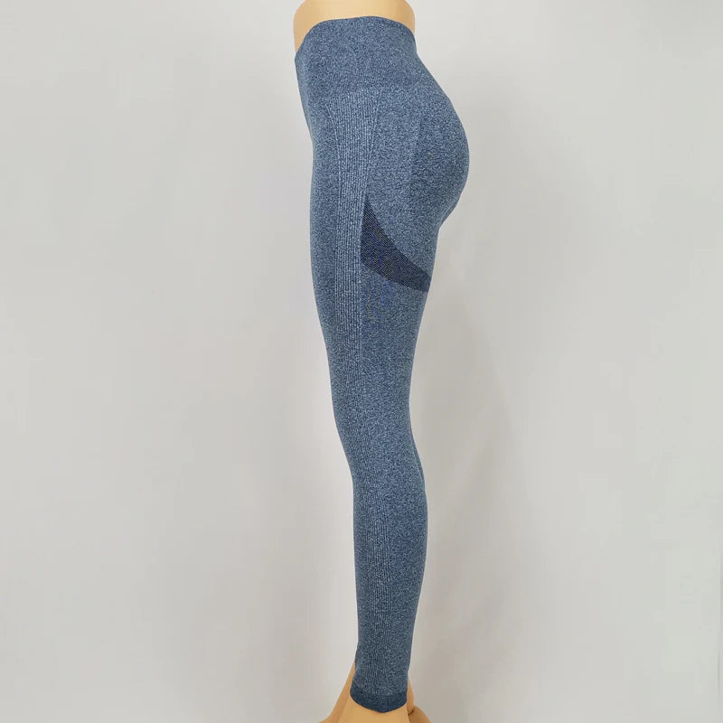 Leggings deportivos sin costuras para mujer, de cintura alta, elásticos, lisos, para yoga, gimnasio, trotar, de secado rápido, push up, ajustados, para mujer