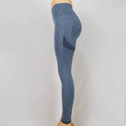 Leggings deportivos sin costuras para mujer, de cintura alta, elásticos, lisos, para yoga, gimnasio, trotar, de secado rápido, push up, ajustados, para mujer