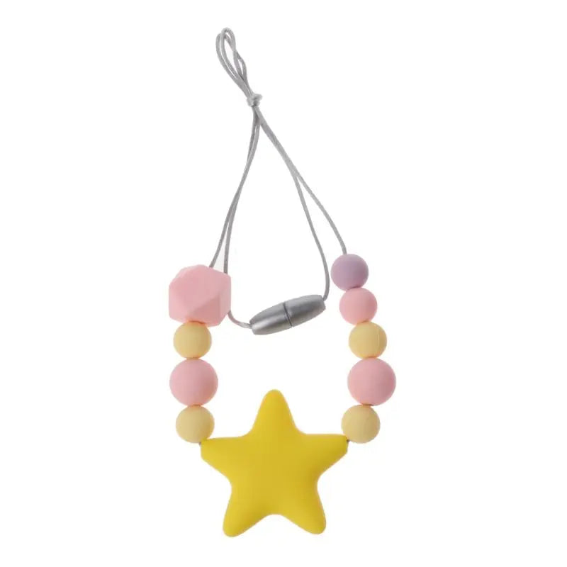 Collar sensorial para masticar, paquete de colgante de silicona para masticar, juguete de entrenamiento y desarrollo para bebés en dentición, autismo y ansiedad.