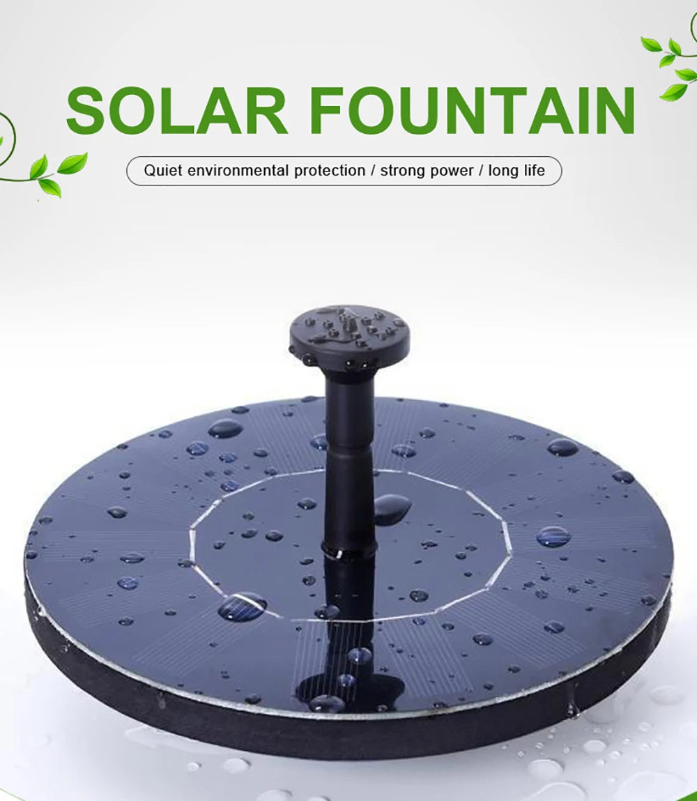Mini Solar Water Fountain Pool Pond Waterfall Fountain Garden Decoration Outdoor Bird Bath Solar Powered Fountain Floating Water