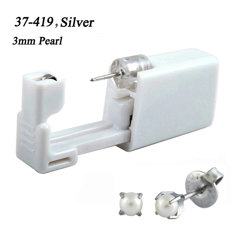 1 peça 316l aço cirúrgico descartável esterilizado unidades de piercing de orelha ferramentas de arma com brinco de cristal cz joias de piercing corporal