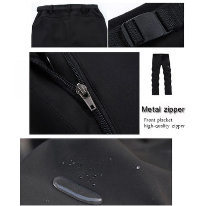 TRVLWEGO Winter Men Camping Hiking Pants Travel Soft Shell Warm Waterproof Fleece Windproof Outdoor Skiing Trekking Trousers