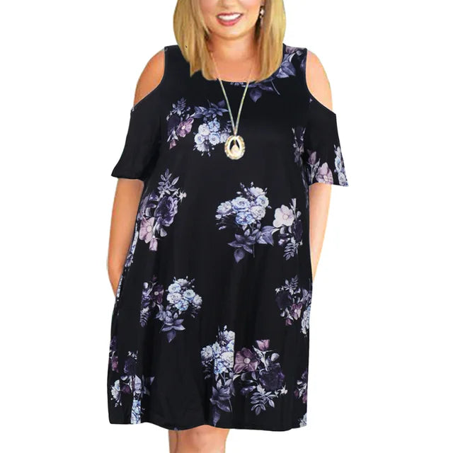 Vestido holgado con hombros descubiertos para mujer, talla grande, verano, talla 9XL, 2023 