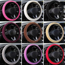 Universal 37-39cm Pink Steering Wheel Cover Warm Plush Steering Wheel Cover For Winter Anti-slip Car Accessories Interior Parts