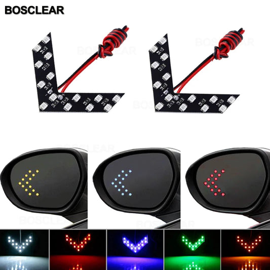 2 Pcs/lot 14 SMD LED Arrow Panel For Car Rear View Mirror Indicator Turn Signal Light Car LED Rearview Mirror Light BOSCLEAR