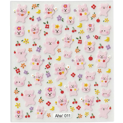 42Model Sticker Nail Decal 3D Adhesive Patch,Smile/Animal/Flower Nail Art Decorations Manicure Sticker Easter Day Design Decal-