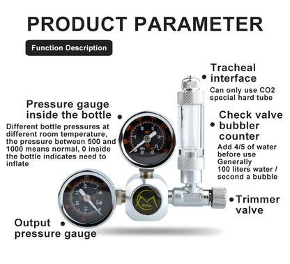 DIY Aquarium CO2 Regulator Magnetic Solenoid Kit Check Valve Fish Tank Accessories CO2 Control System Reactor Generator Set