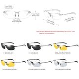 Fashion Half Frame Photochromic Sunglasses Men Women Classic Chamelon Polarized Sun Glasses Male Vintage Fishing Driving Shades