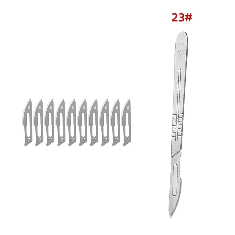Carbon Steel Carving Metal Scalpel handle 11# 23# Engraving Craft knive Non-Slip Surgical Scalpel Knife Paper Cutting Tool Knife