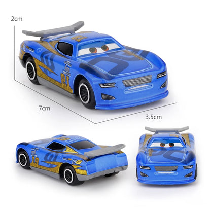 Juego de 7 piezas de Disney Pixar Car 3 Lightning McQueen Jackson Storm Mack Truck, escala 1:55, modelo de coche de metal fundido a presión, juguete para niño, regalo de Navidad