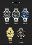 NAVIFORCE Top Brand Luxury Classic Men Watch Quartz Digital Male Clock Military Sport Silver Stainless Steel Man Wristwatch 9197
