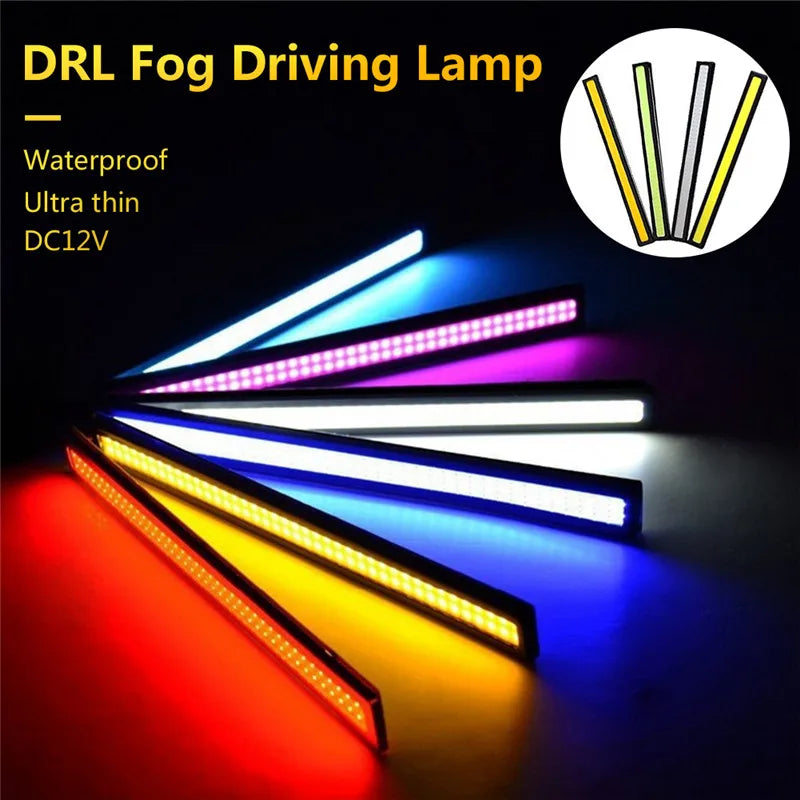 1/2PCS 17cm COB LED 12V Daytime Running Lights Trunk Waterproof Auto Driving DRL Fog Lamp Car Styling Turn Signal Plate Light