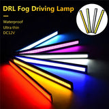 1/2PCS 17cm COB LED 12V Daytime Running Lights Trunk Waterproof Auto Driving DRL Fog Lamp Car Styling Turn Signal Plate Light