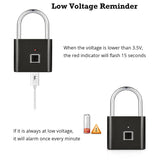 KERUI Smart Fingerprint Padlock Waterproof Fingerprint Keyless Door Lock Type C Rechargeable Security Padlock for House