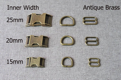 1Set Strong Hardware Metal Straps Slider D Ring Release Belt Buckle For Cat Pet Dog Collar Harness Paracord Sewing Accessory