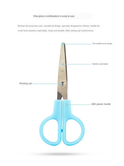 Students Scissors Art Scissors Safety Manual DIY Tools Cartoon Puzzle Cutting Paper-Cut Scissors School Kids Supplies