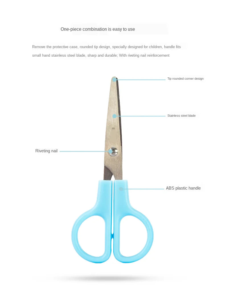 Students Scissors Art Scissors Safety Manual DIY Tools Cartoon Puzzle Cutting Paper-Cut Scissors School Kids Supplies