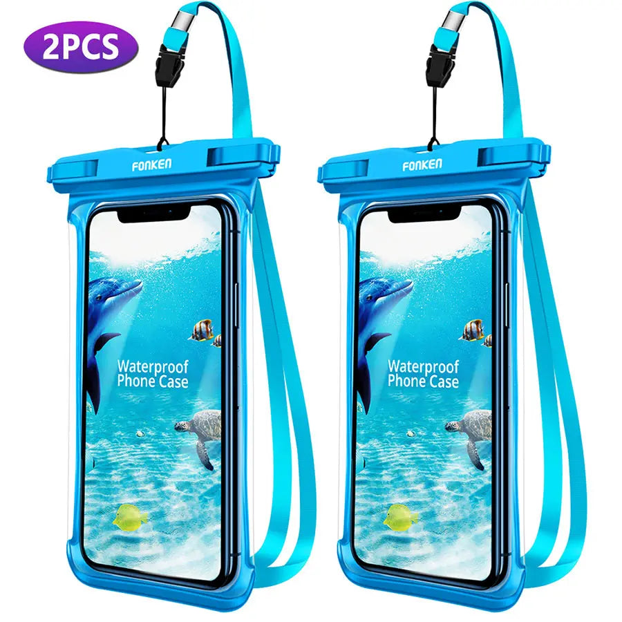 Funda impermeable FONKEN para teléfono, transparente, para la nieve, la selva tropical, bolsa seca, bolsa para natación, fundas grandes para teléfono móvil.