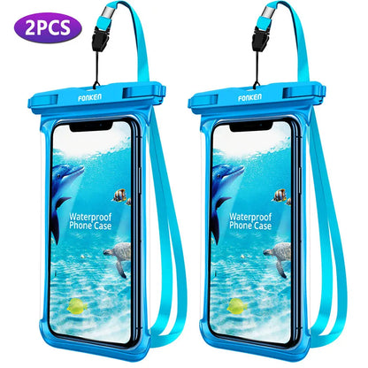 Funda impermeable FONKEN para teléfono, transparente, para la nieve, la selva tropical, bolsa seca, bolsa para natación, fundas grandes para teléfono móvil.