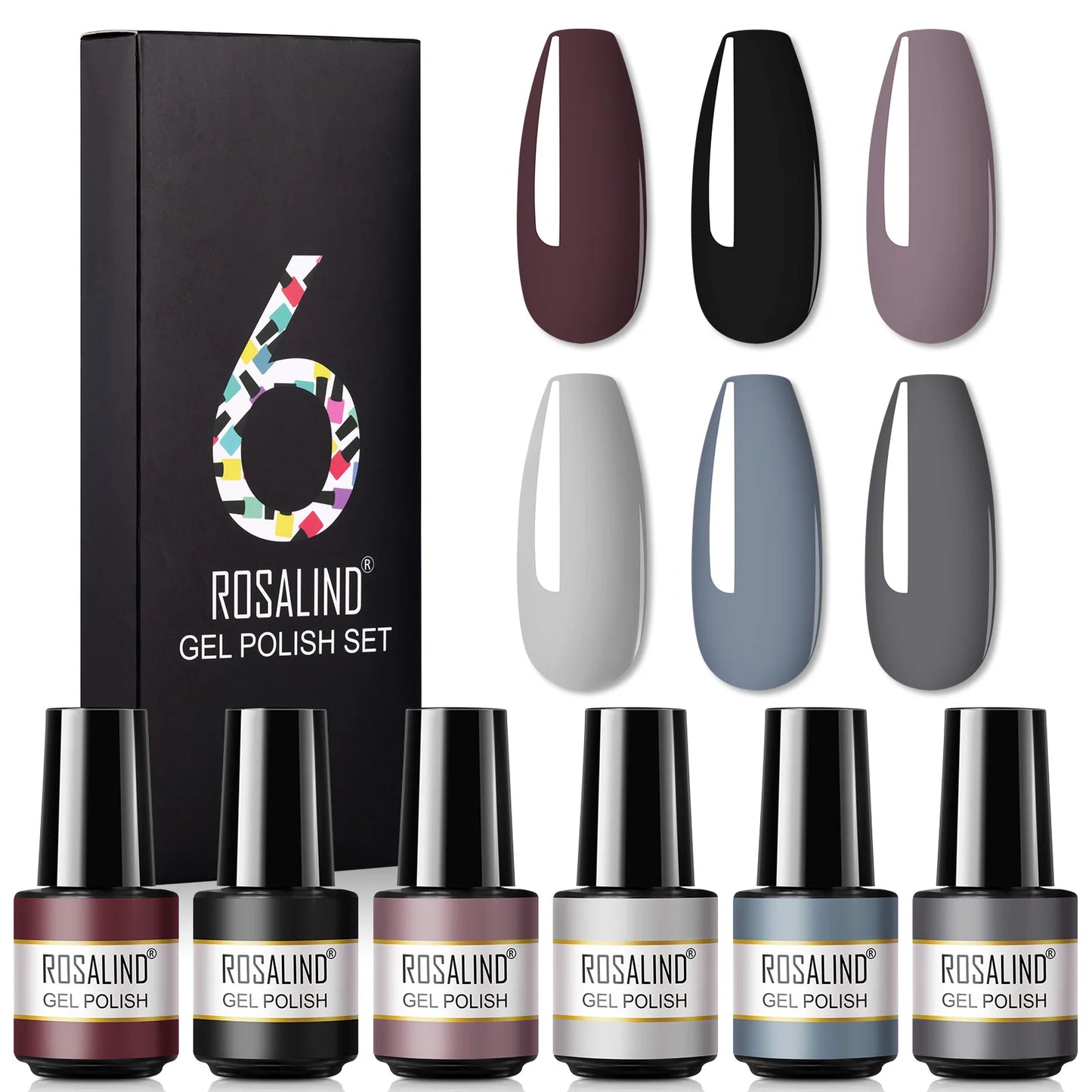 ROSALIND Nail Gel Manicure Set Hybrid Varnish Kit For Nails Art UV Lamp Semi Permanent Nail Gel Polish Set With Good Pack