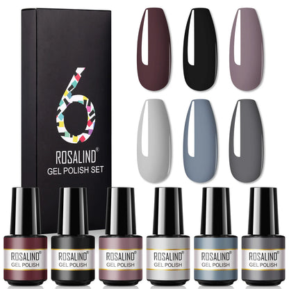 ROSALIND Nail Gel Manicure Set Hybrid Varnish Kit For Nails Art UV Lamp Semi Permanent Nail Gel Polish Set With Good Pack