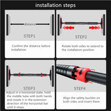 Large Door Horizontal Bar Steel Adjustable Training Bars for Home Sport Workout Pull Up Arm Training Sit Up Bar Fitness Equipment