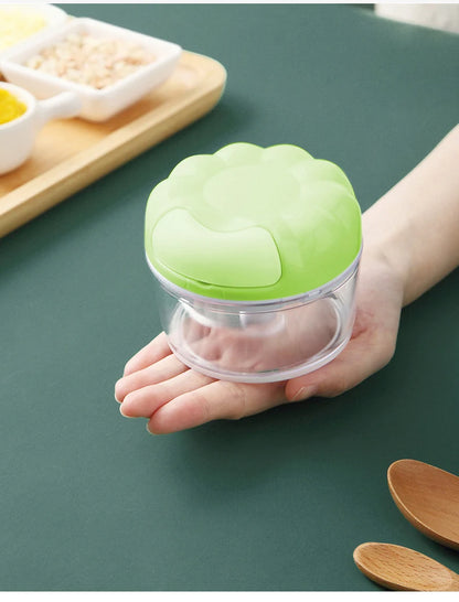 Mini batidoras de alimentos multifunción, picadora de ajo, cortadora de verduras, picadora de carne, prensa de ajo manual para cocina doméstica.