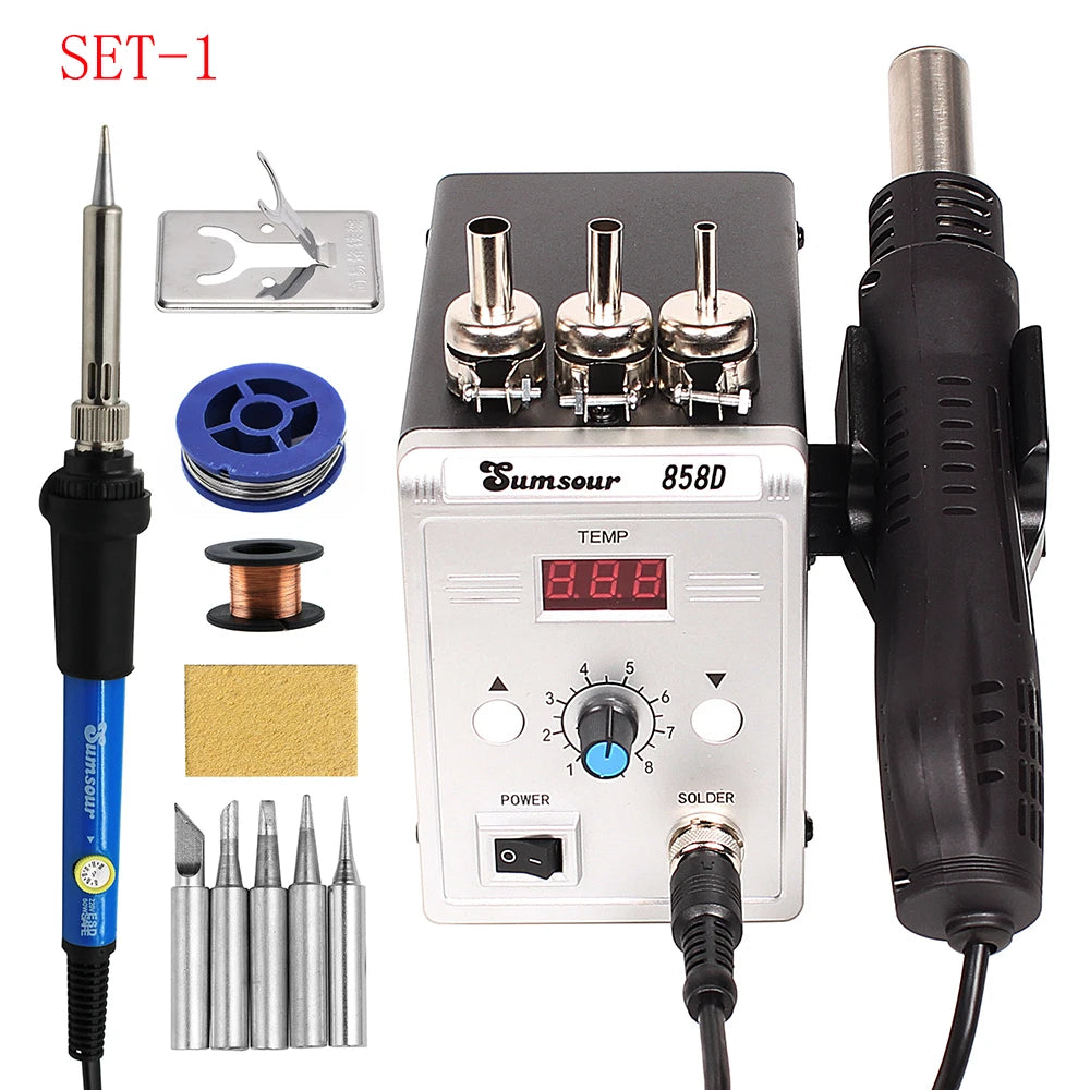Hot Air Gun 858D 700W BGA Rework Solder Station 220V/110V For SMD SMT Heat Soldering Station Welding Repair Tools