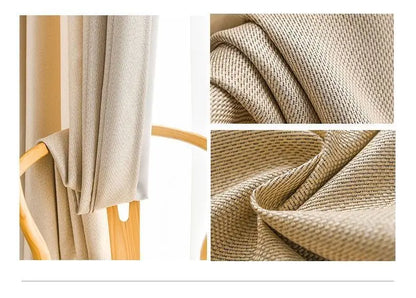 350cm Height Custom Made Thickened Solid Color Faux Linen Curtain 80%-90% Blackout Curtains For Bedroom Living Room Blackout