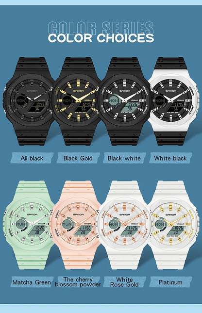 SANDA Outdoor Sports Watches Men Ms LED Digital Watches Military Waterproof Date Electronic Watch Boy Girl Relogio Masculino