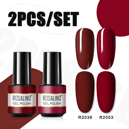 ROSALIND Nail Gel Manicure Set Hybrid Varnish Kit For Nails Art UV Lamp Semi Permanent Nail Gel Polish Set With Good Pack
