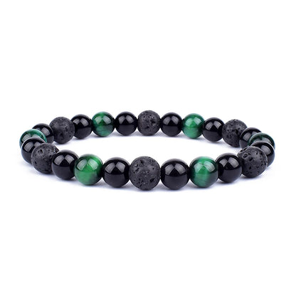 Pulseras de cuentas de obsidiana negra natural, hematita, ojo de tigre, para hombres, protección magnética de la salud, joyería para el alma de las mujeres, pulsera para hombre 