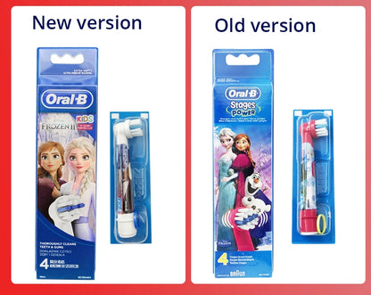 Recambio de cabezales de repuesto para cepillo de dientes eléctrico Oral B EB10 Kids, con cerdas suaves y cabezal redondo pequeño, ideal para limpieza dental de Spiderman y Frozen.