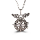 Mexico Music Ball Hollow Zircon Pendant Vintage Perfume Locket Necklace Aromatherapy Diffuser Sweater Chain For Women Jewelry