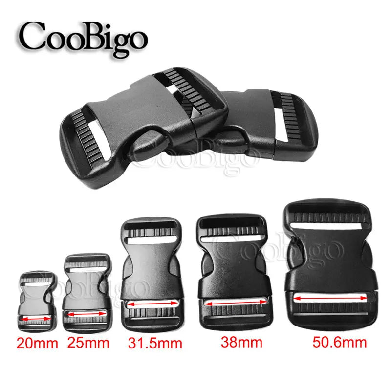 20mm 25mm 32mm 38mm 50mm Plastic Hardware Dual Adjustable Side Release Buckles Backpack Belt Bag Parts Strap Webbing