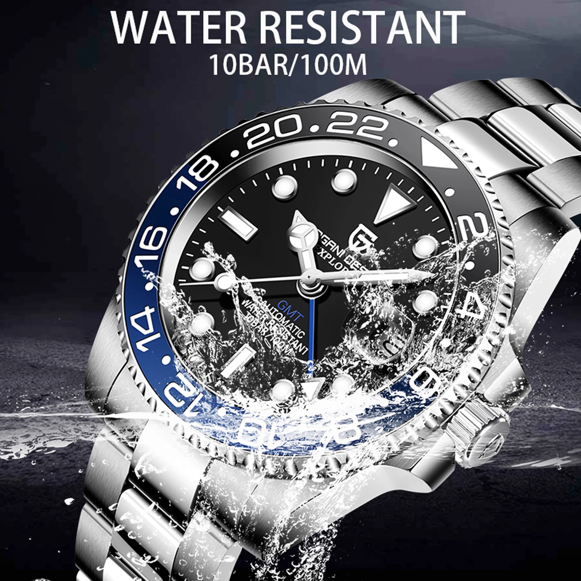 Relógio Masculino Mecânico de Luxo PAGANI DESIGN 2026 – Aço Inoxidável, Função GMT, Vidro de Safira – Marca de Alto Padrão