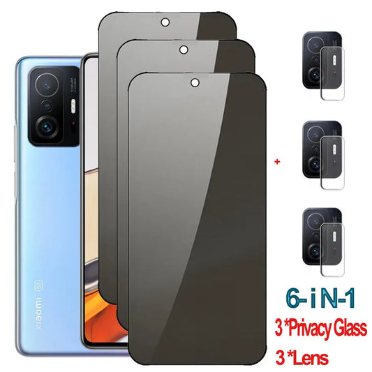 Privacy Glass For Xiaomi 14T 13T 11T 12T Pro Anti-Spy Tempered Glass Mi 11 Lite 5g NE Screen Protector Xiomi 11 T Film Smartphone Mi 11Lite 11i Mi11T Prevent Peeping Protective Glasses Mi 11T Pro 9H Glare Glass