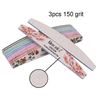 Lote de 3/5/10 limas de uñas nuevas con estampado de flores, limas de colores, 80/100/150/180/240, herramientas profesionales de manicura.